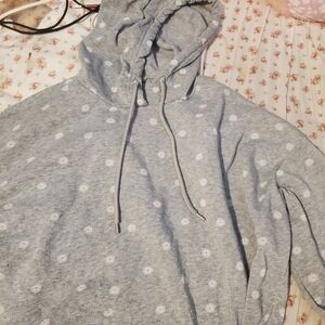 Gray Daisy Print Women's Hoodie